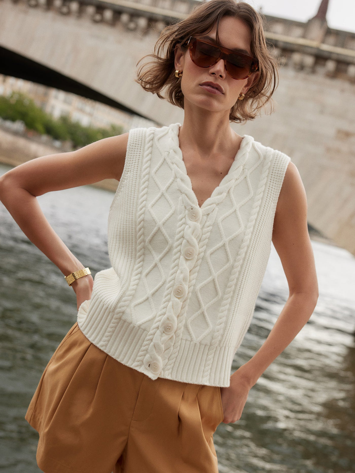 Tatyana Cable Knit Vest | Varley Smart Buy
