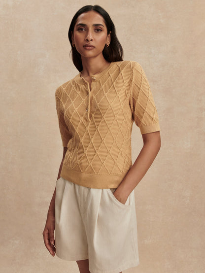 Merryn Diamond Knit Top | Varley Featured