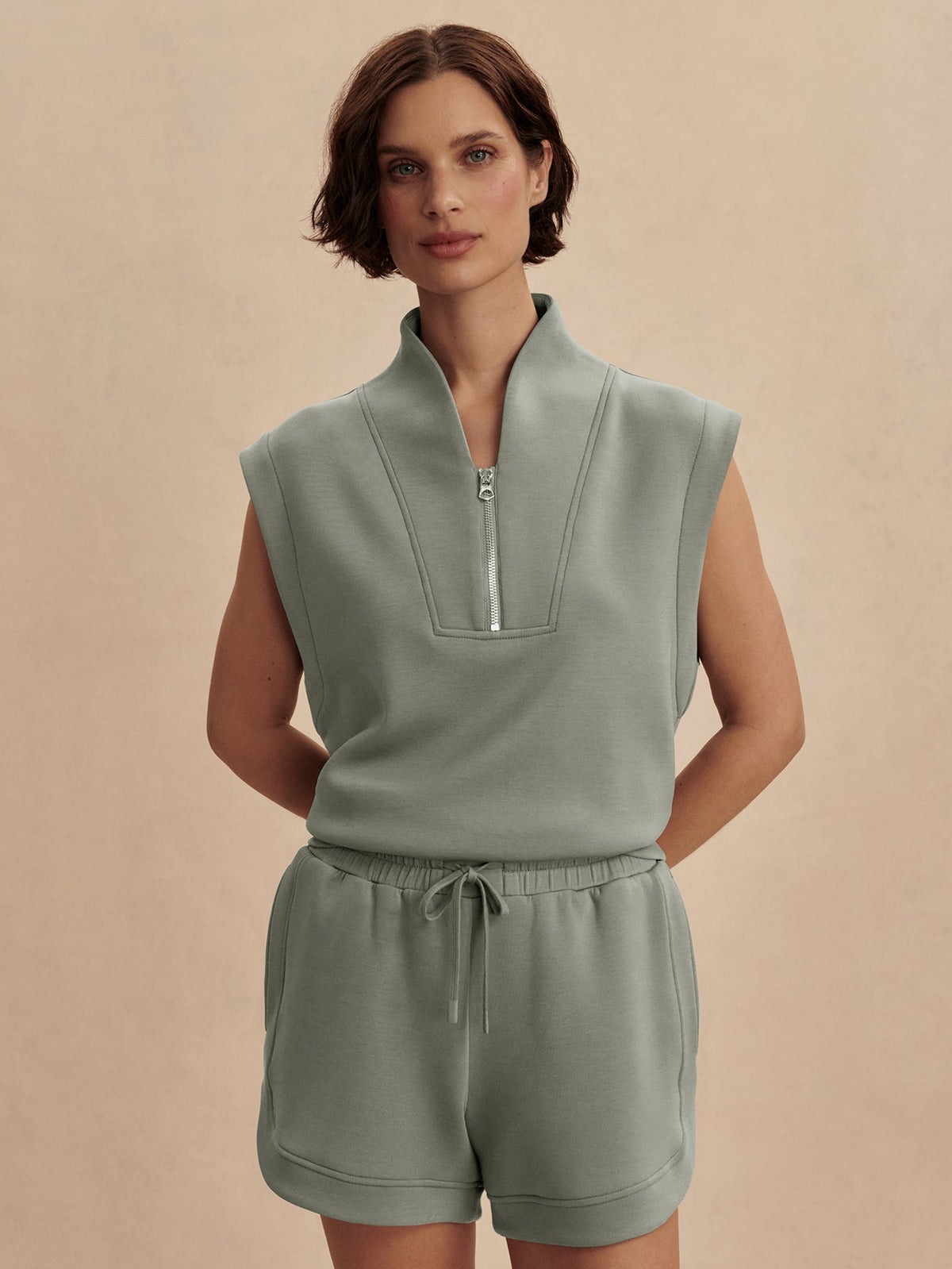 Loretta Half-Zip Sleeveless Sweat | VARLEY US | Varley Quality