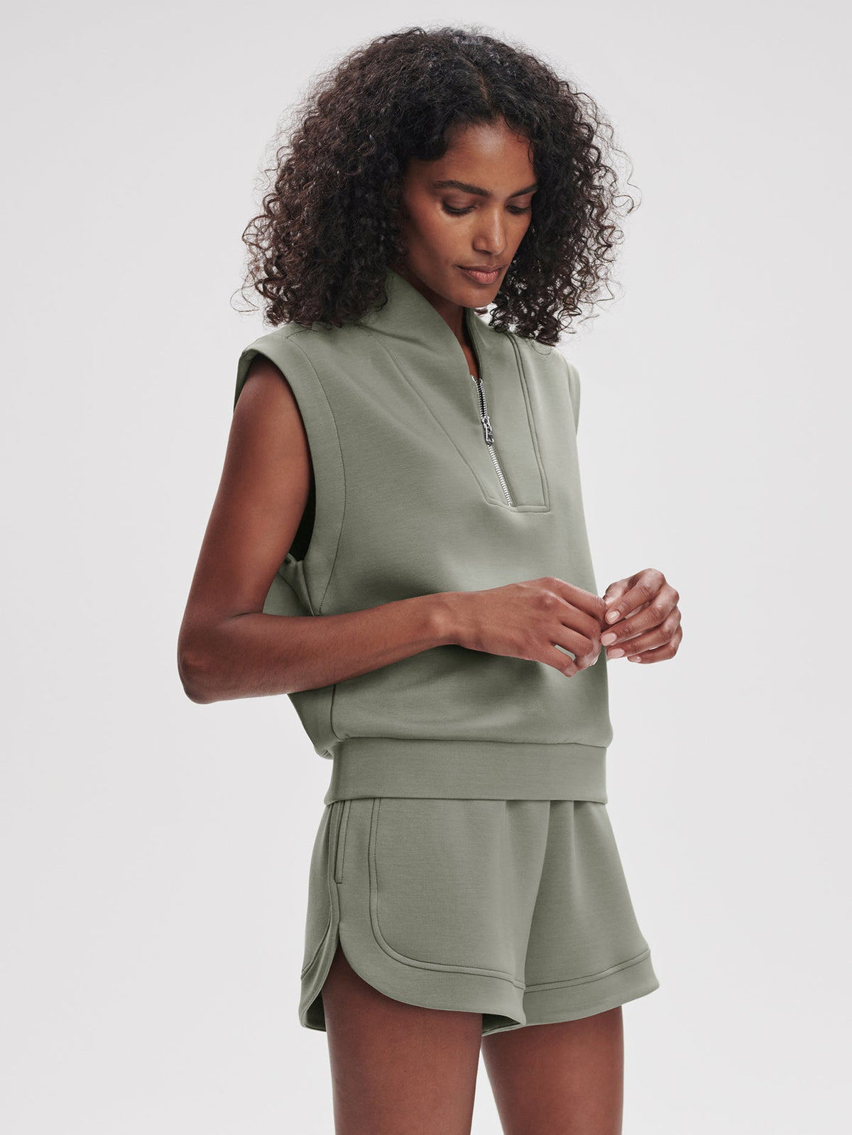 Loretta Half-Zip Sleeveless Sweat | VARLEY US | Varley Quality