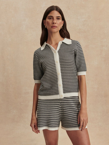 Gaelle Polo Knit Top | Varley Premium