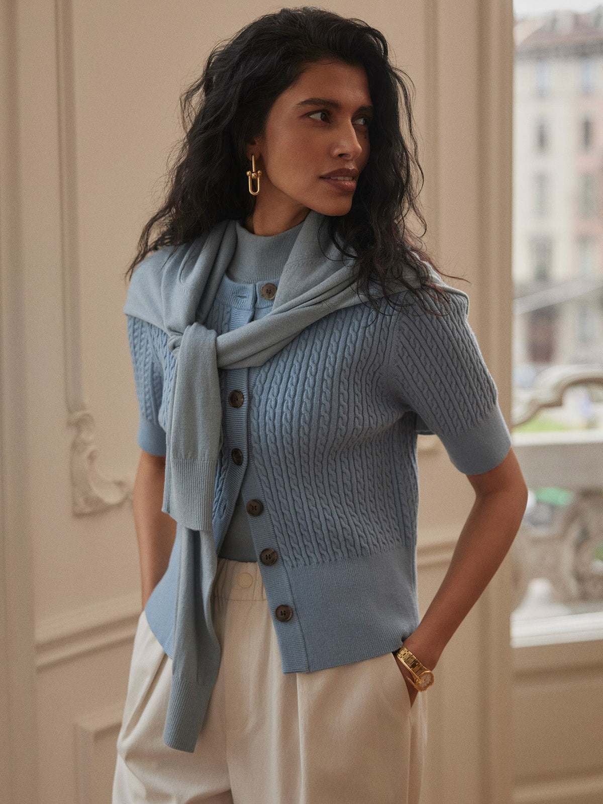 Rhys Short Sleeve Cardigan | Varley Smart Buy