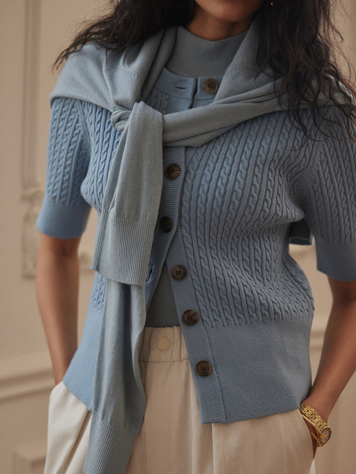 Rhys Short Sleeve Cardigan | Varley Smart Buy