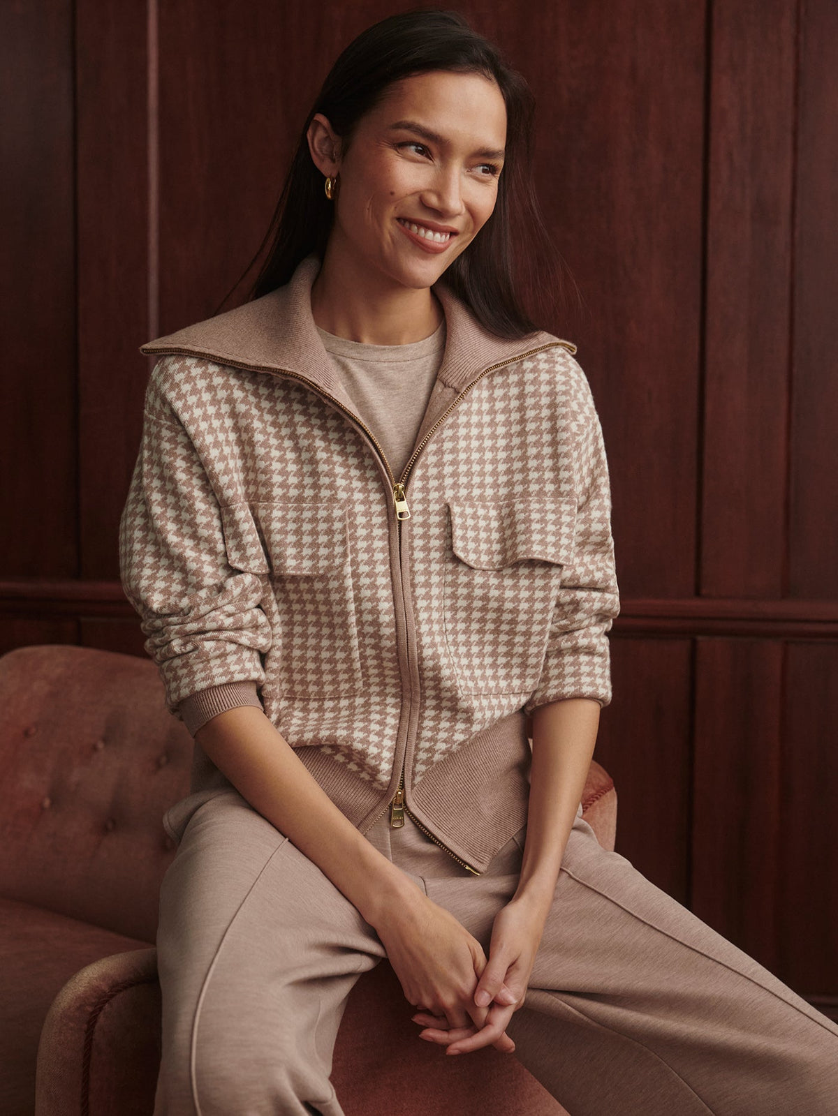 Ablett Jacquard Knit Jacket | Varley Premium