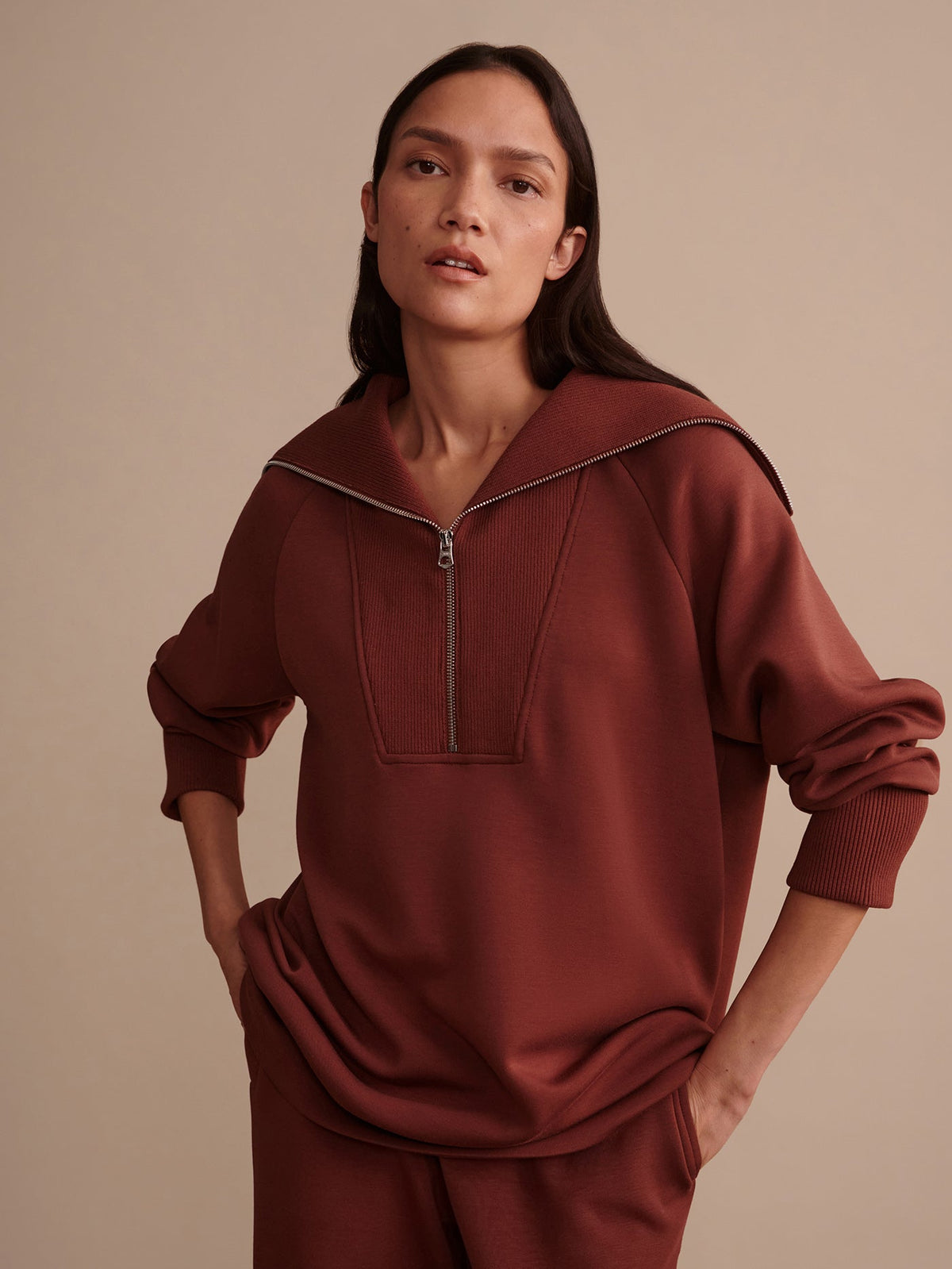 Xina Half Zip Longline Sweat | Varley Featured
