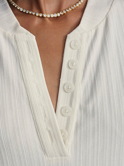 Kasey Mock Placket Rib Tee 2.0 | Varley New