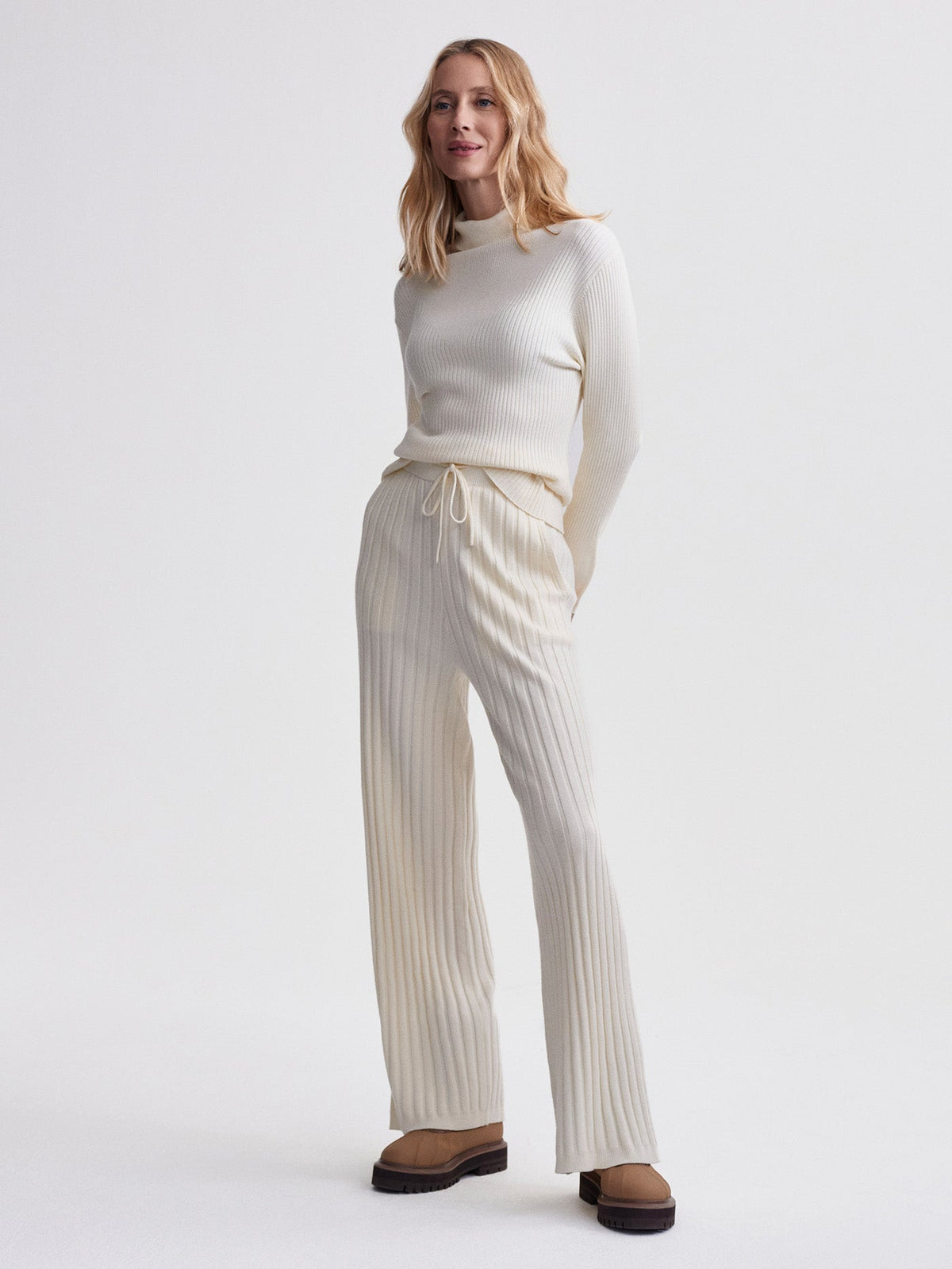 Simeon Wide Rib Knit Trouser | Varley New