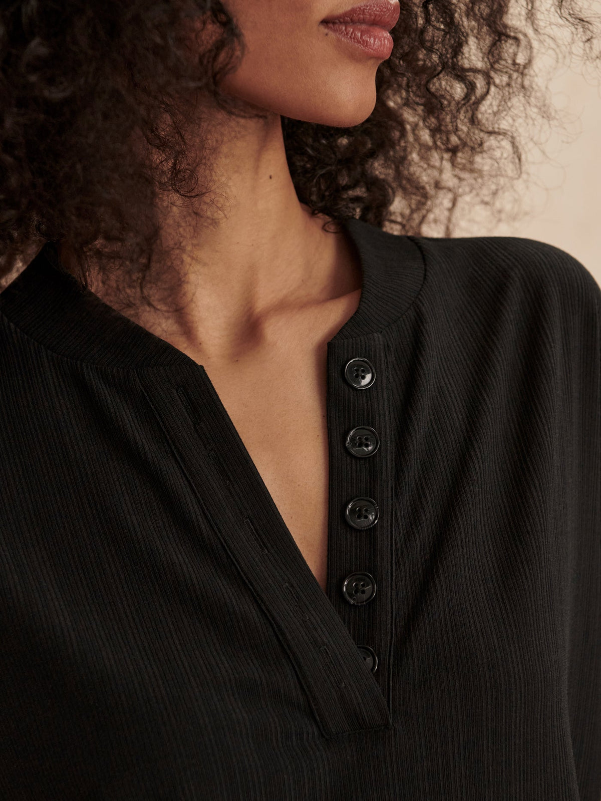 Kasey Mock Placket Rib Tee | Varley Top Pick