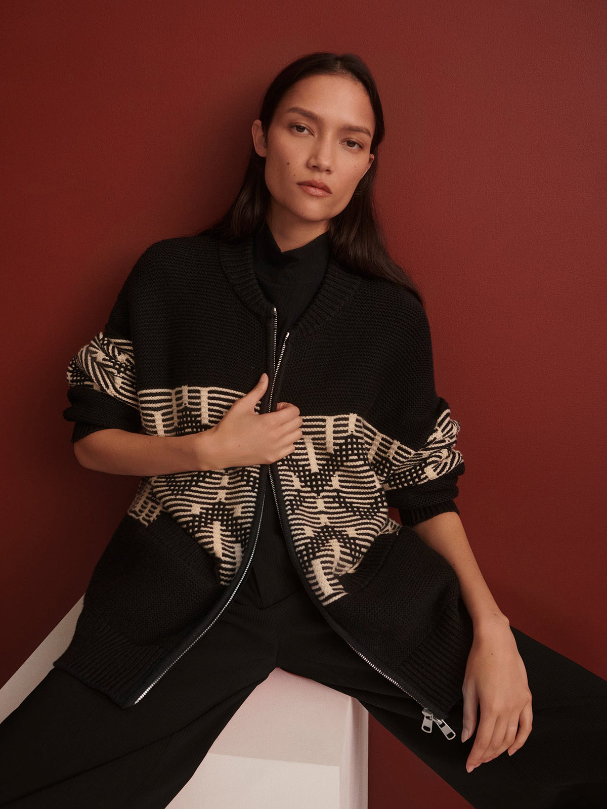 Linnea Fairisle Knit Jacket | Varley New