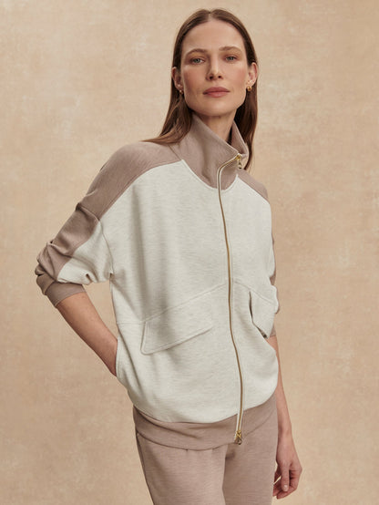 Garcia 2 Tone Zip Through Sweat | Varley Featured