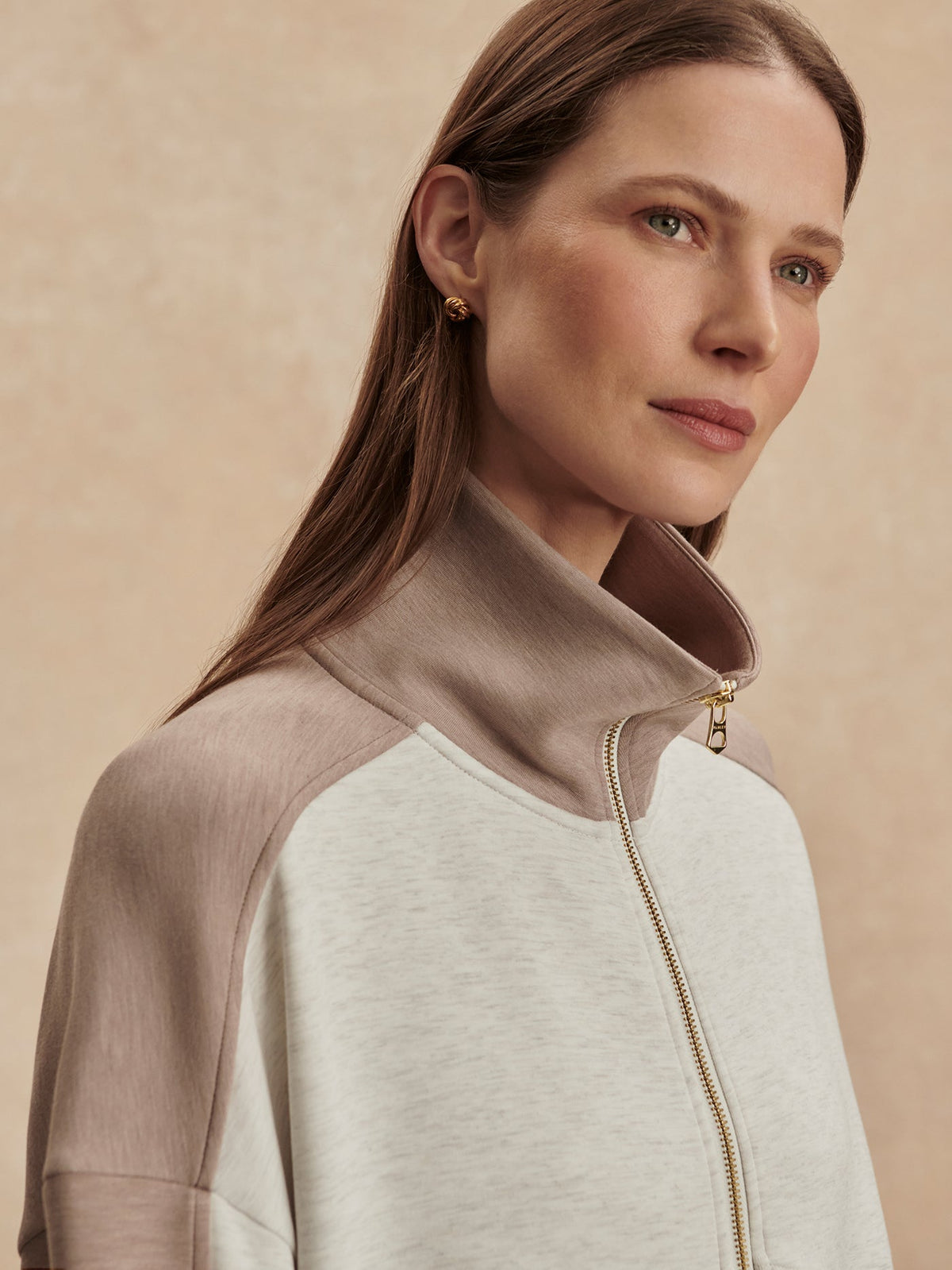 Garcia 2 Tone Zip Through Sweat | Varley Featured