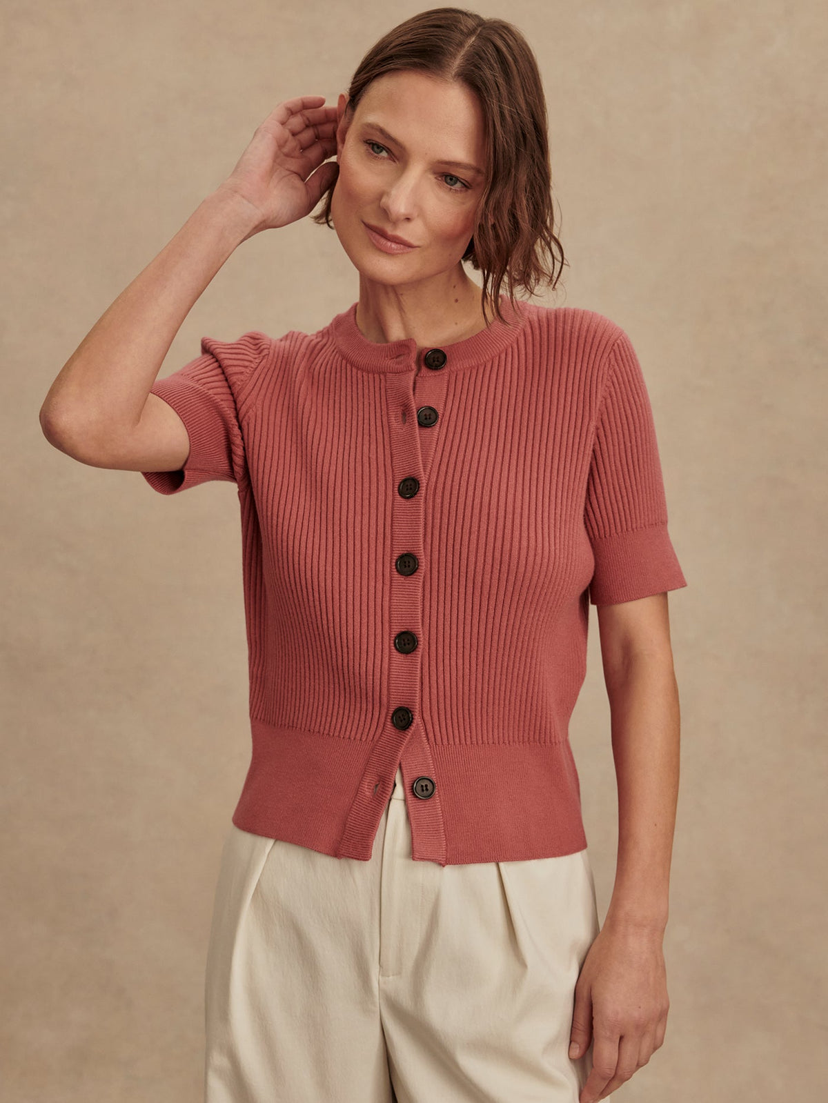 Micha Short Sleeve Cardigan | Varley Premium
