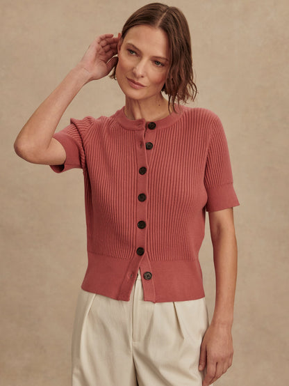 Micha Short Sleeve Cardigan | Varley Premium