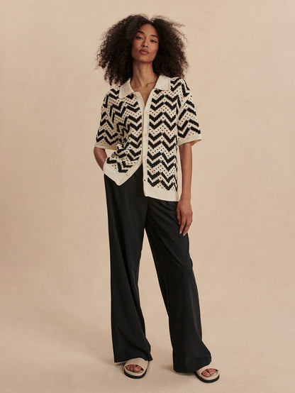 Anais Crochet Polo Shirt | Varley Trusted