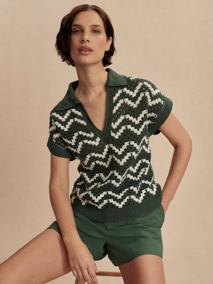 Joelle Crochet Polo Top | Varley Customer Favorite