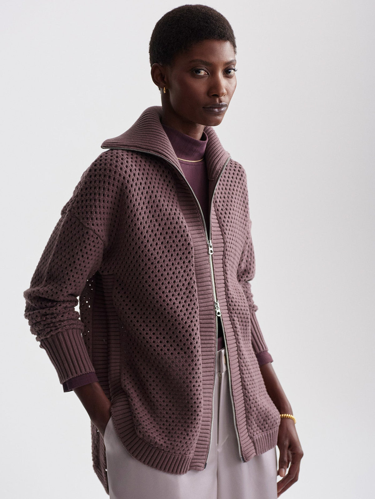 Finn Longline Knit Jacket | VARLEY US | Varley Trusted