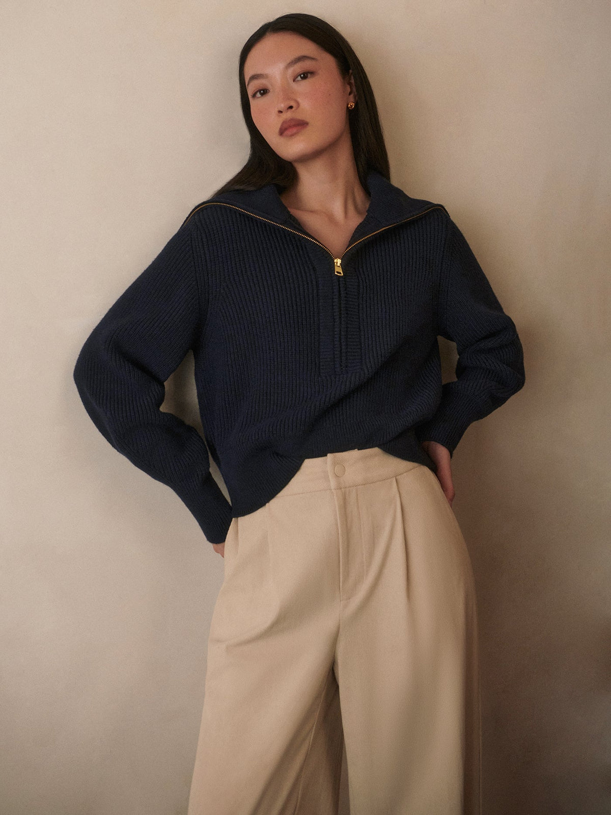 Maura Half Zip Rib Knit | Varley New
