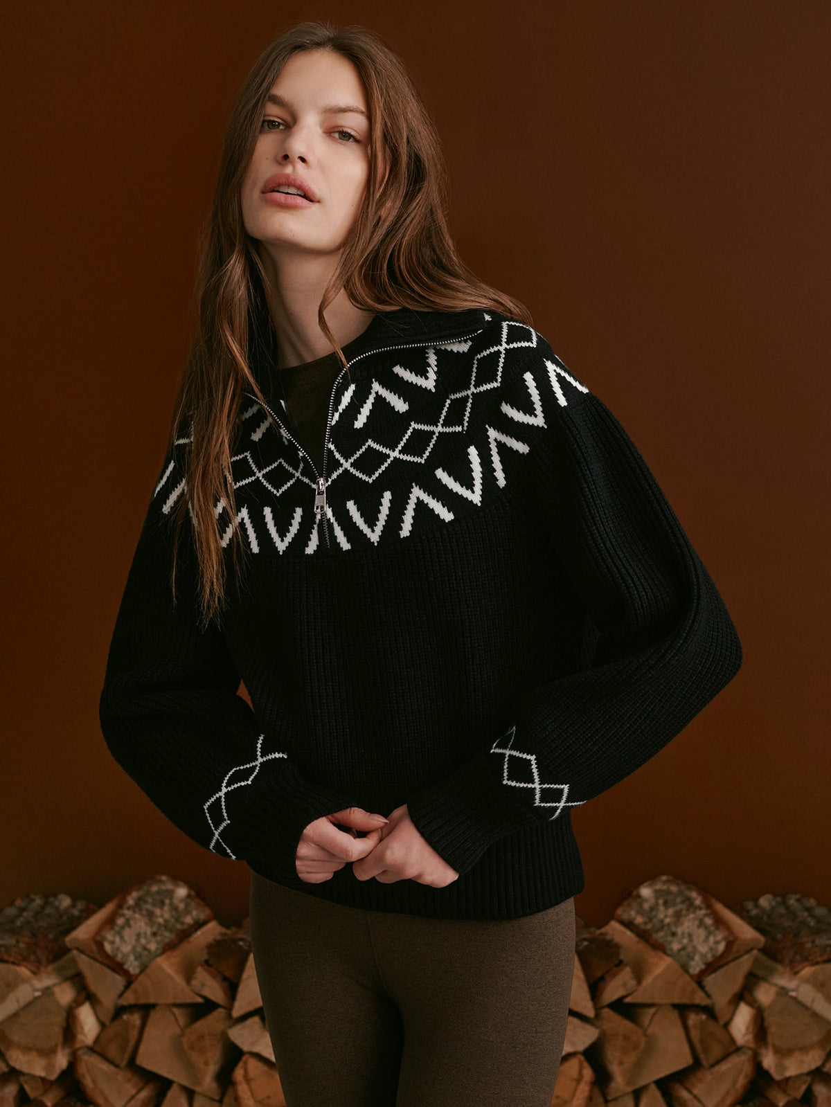 Sigrid Fairisle Half Zip Knit | Varley Top Pick