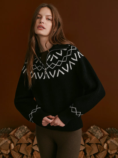 Sigrid Fairisle Half Zip Knit | Varley Top Pick