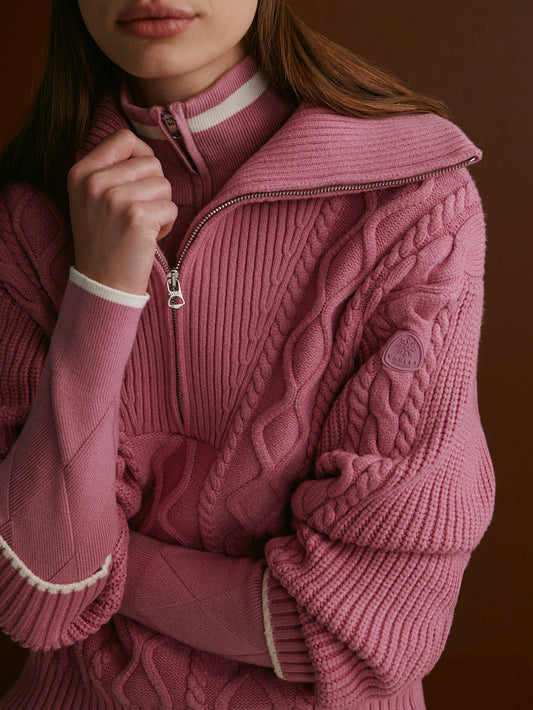 Didi Relaxed Cable Half Zip Knit | Varley Quality