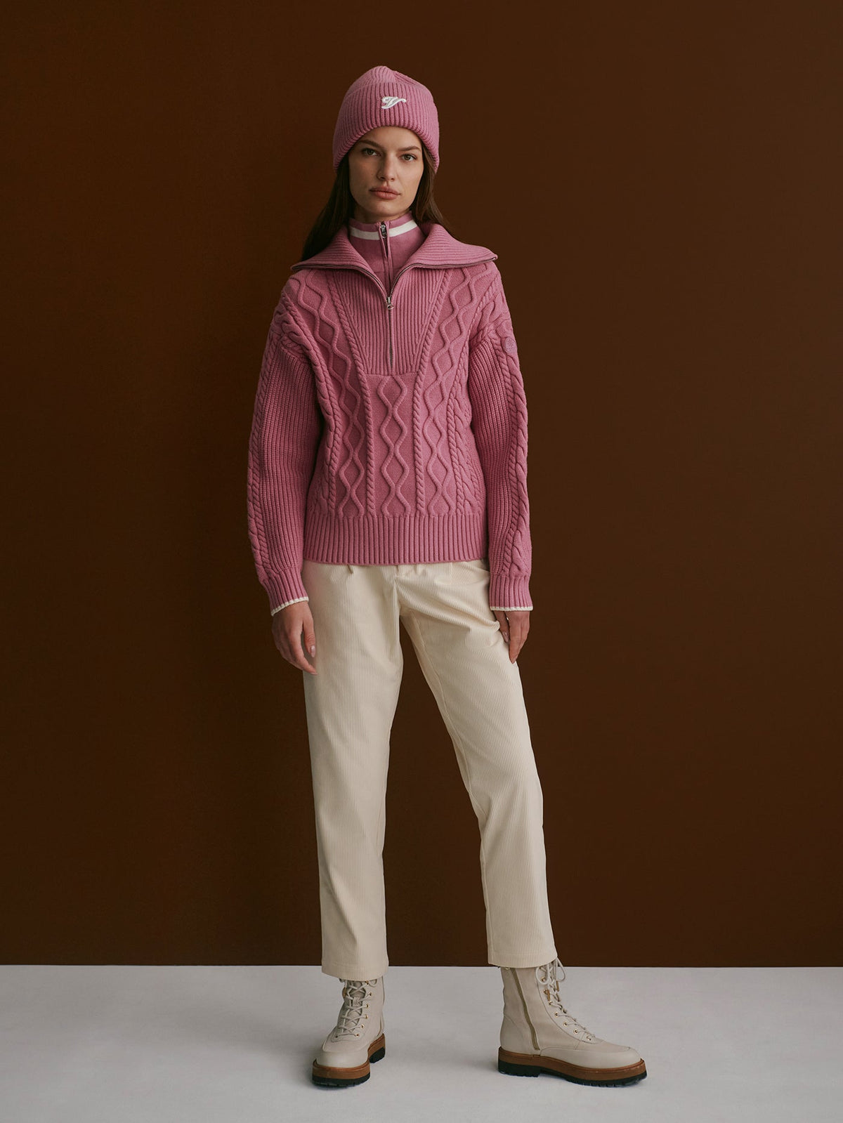 Didi Relaxed Cable Half Zip Knit | Varley Quality