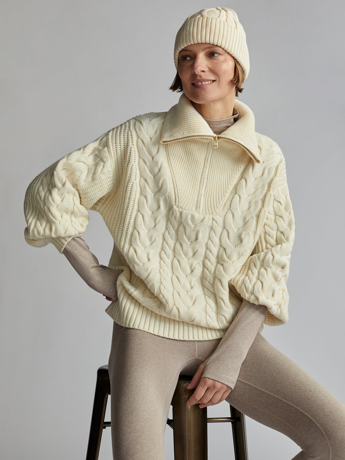 Daria Half Zip Cable Knit | VARLEY US | Varley Top Pick