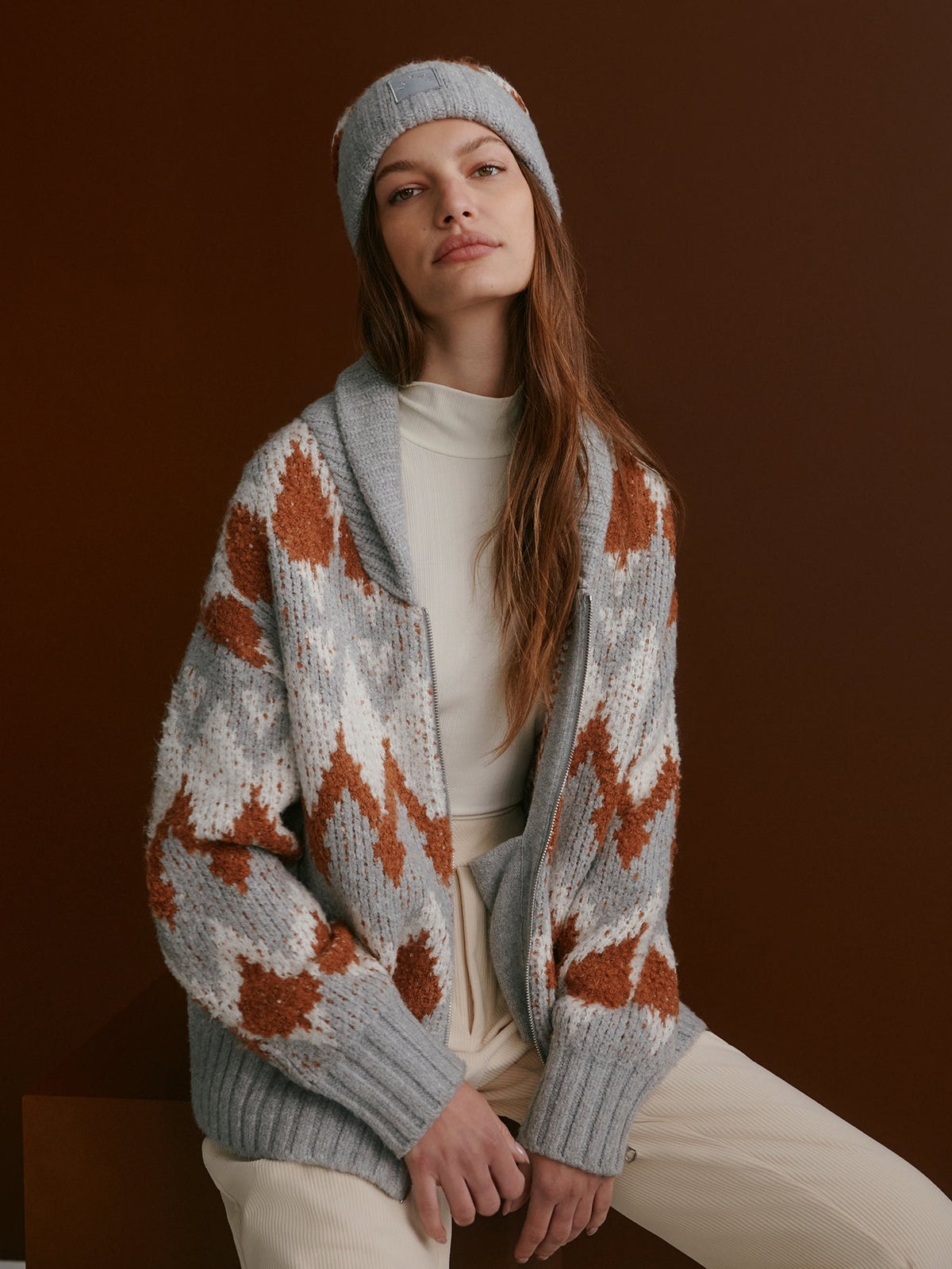 Brockley Jacquard Knit Jacket | Varley New