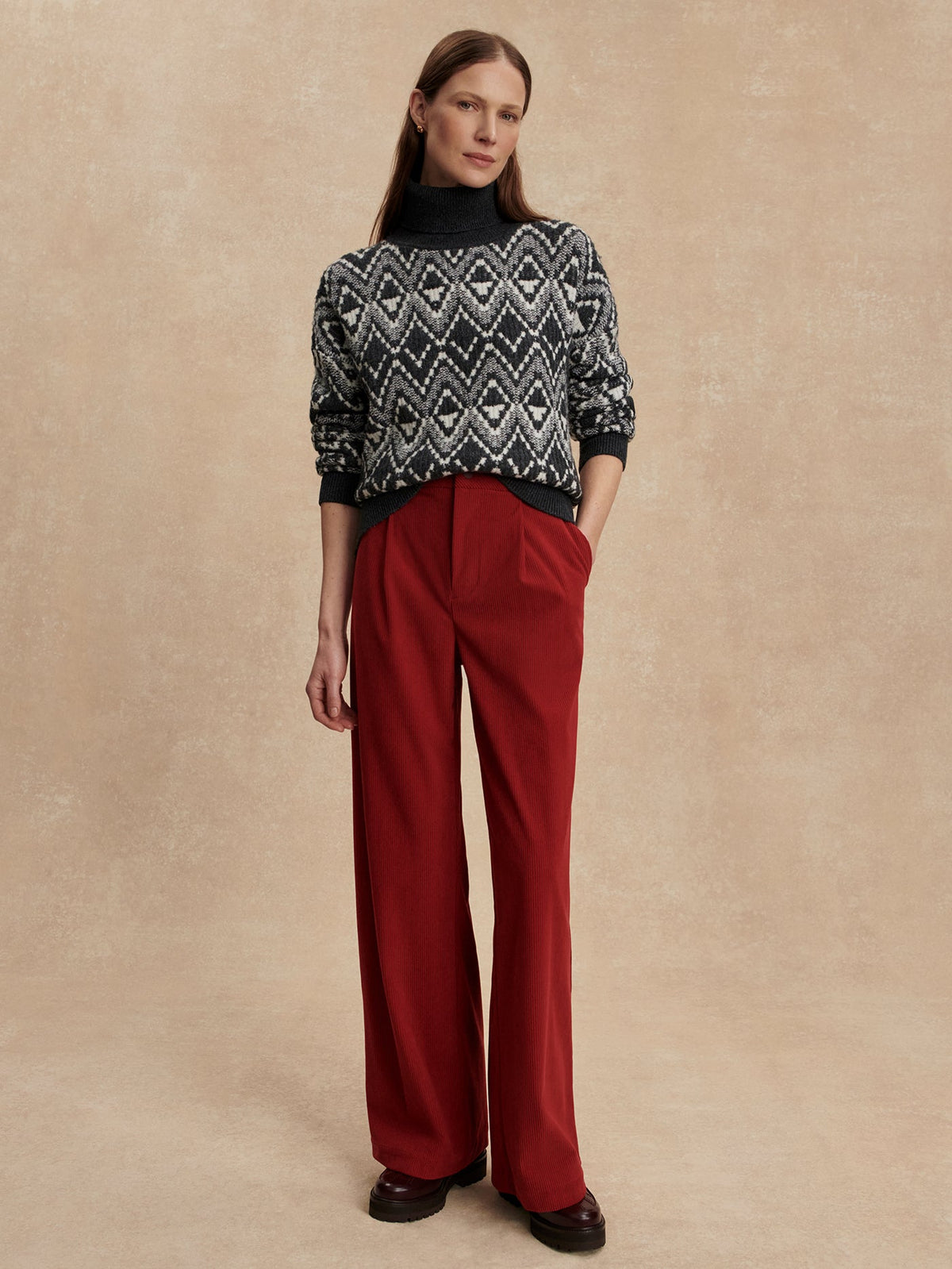 Ida Relaxed Fairisle Rollneck Knit | Varley Featured