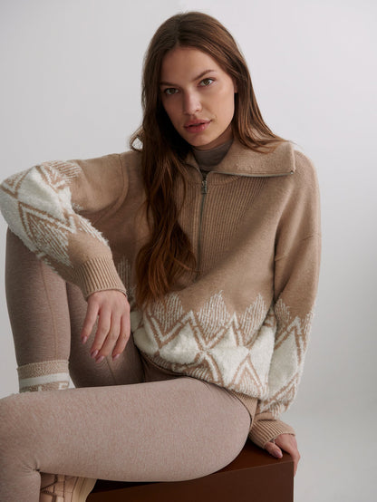 Betty Jacquard Half Zip Knit | Varley New